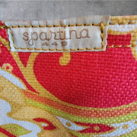 SPARTINA 449 Fiddlers Cove Market Tote Bag Linen Paisley Travel Handbag Shopping - Picture 10 of 14